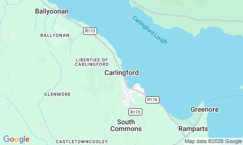 Ausschnitt der Weltkarte zu Carlingford Strand