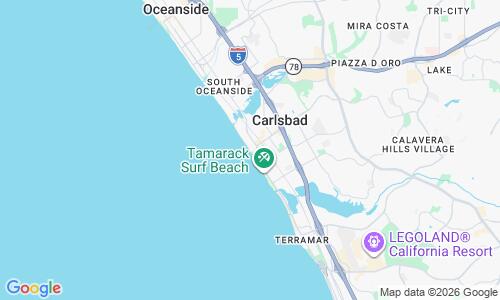 Ausschnitt der Weltkarte zu Carlsbad City Beach