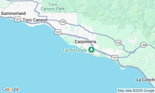 Ausschnitt der Weltkarte zu Carpinteria City Beach