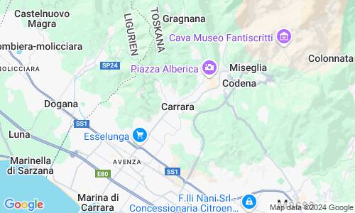 Ausschnitt der Weltkarte zu Carrara