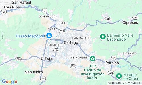 Ausschnit der Weltkarte zu Cartago