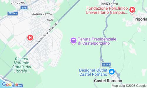 Ausschnitt der Weltkarte zu Castel Porziano Strand