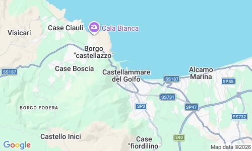 Ausschnitt der Weltkarte zu Castellammare del Golfo Strand