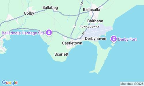 Ausschnitt der Weltkarte zu Castletown Strand