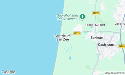 Ausschnitt der Weltkarte zu Castricum aan Zee