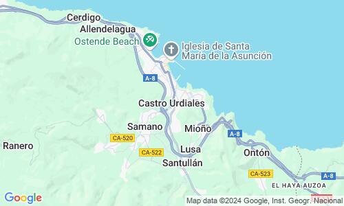 Ausschnitt der Weltkarte zu Castro Urdiales