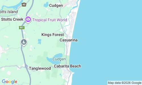Ausschnitt der Weltkarte zu Casuarina Beach