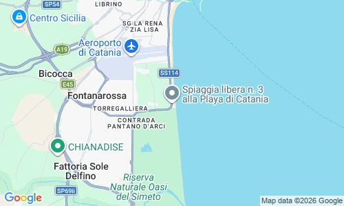 Ausschnitt der Weltkarte zu Catania Strand