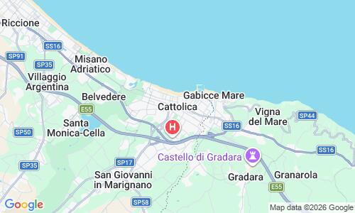 Ausschnitt der Weltkarte zu Cattolica