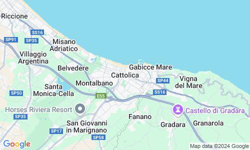 Ausschnit der Weltkarte zu Cattolica