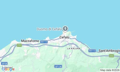 Ausschnitt der Weltkarte zu Cefalù Beach