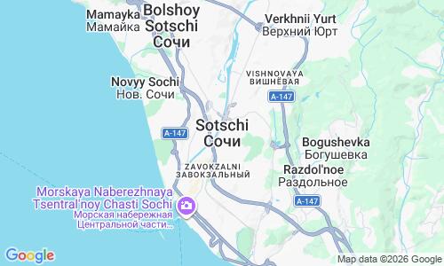 Ausschnit der Weltkarte zu Central Beach Sochi