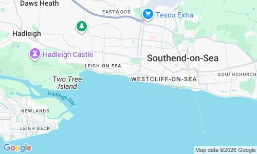Ausschnitt der Weltkarte zu Chalkwell Beach