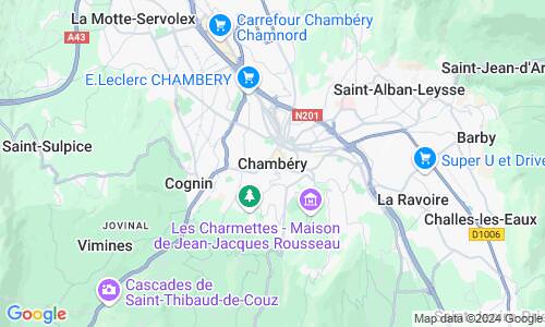 Ausschnitt der Weltkarte zu Chambéry