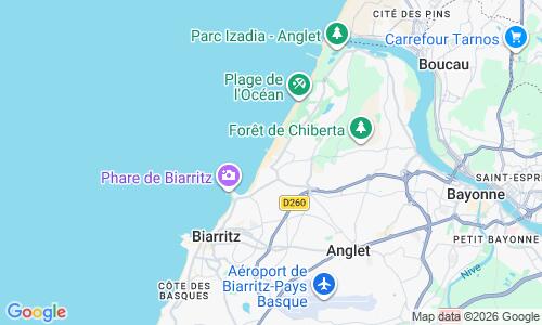 Ausschnitt der Weltkarte zu Chambre d Amour Anglet