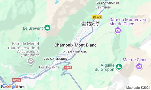 Ausschnit der Weltkarte zu Chamonix