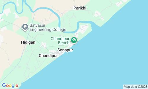 Ausschnitt der Weltkarte zu Chandipur Beach