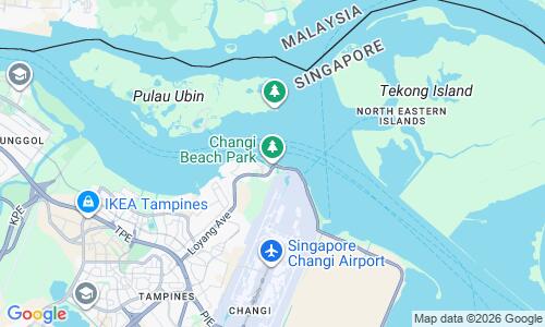 Ausschnitt der Weltkarte zu Changi Beach Park