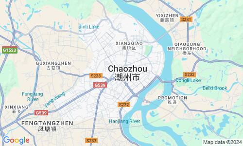 Ausschnitt der Weltkarte zu Chaozhou