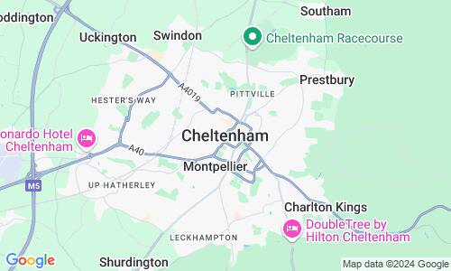 Ausschnitt der Weltkarte zu Cheltenham