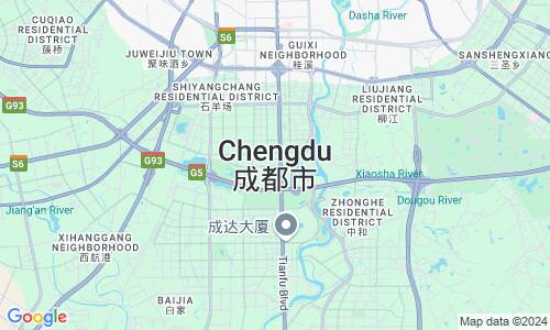 Ausschnit der Weltkarte zu Chengdu