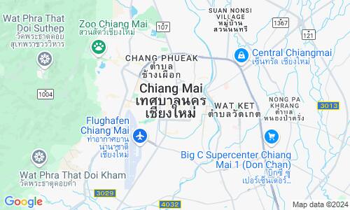 Ausschnit der Weltkarte zu Chiang Mai
