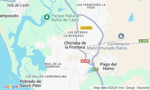 Ausschnitt der Weltkarte zu Chiclana de la Frontera