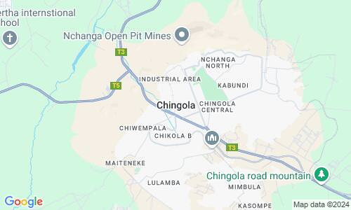 Ausschnitt der Weltkarte zu Chingola