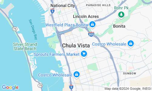 Ausschnitt der Weltkarte zu Chula Vista