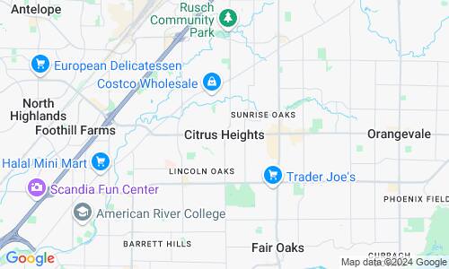 Ausschnitt der Weltkarte zu Citrus Heights