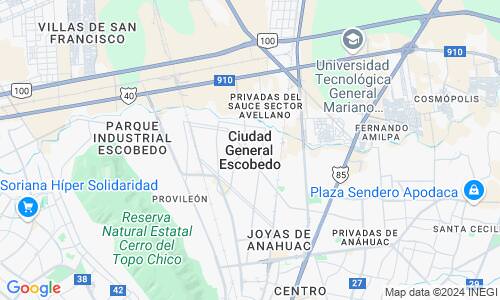 Ausschnitt der Weltkarte zu Ciudad General Escobedo