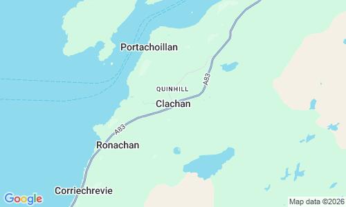 Ausschnitt der Weltkarte zu Clachan Strand