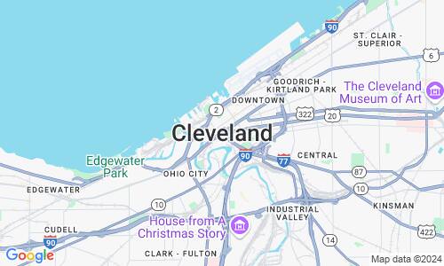 Ausschnitt der Weltkarte zu Cleveland