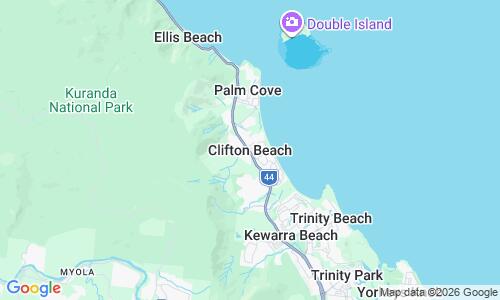 Ausschnitt der Weltkarte zu Clifton Beach