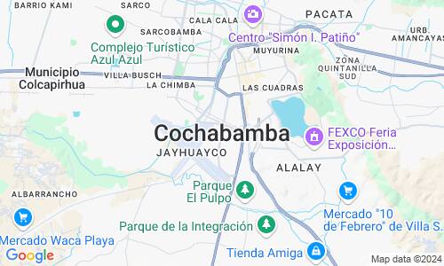 Ausschnit der Weltkarte zu Cochabamba
