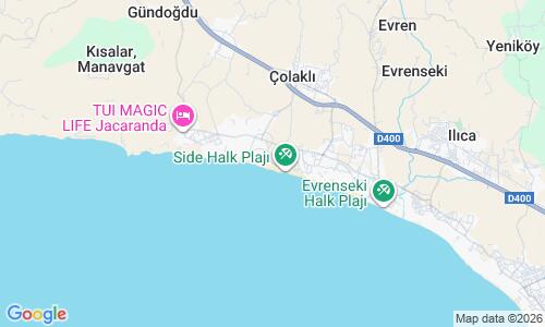 Ausschnitt der Weltkarte zu Colakli Plaji