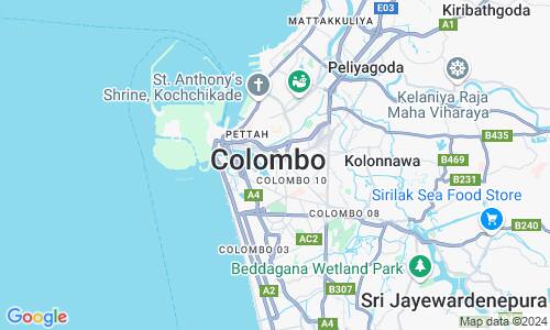 Ausschnit der Weltkarte zu Colombo