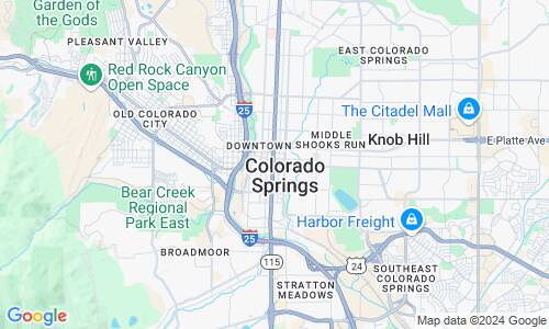 Ausschnitt der Weltkarte zu Colorado Springs