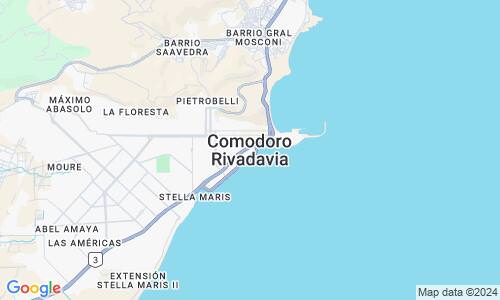 Ausschnitt der Weltkarte zu Comodoro Rivadavia