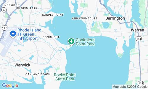 Ausschnitt der Weltkarte zu Conimicut Point Beach