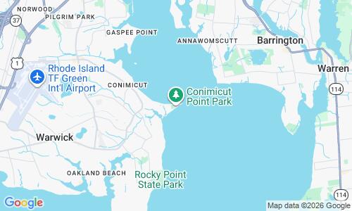 Ausschnitt der Weltkarte zu Conimicut Point Beach