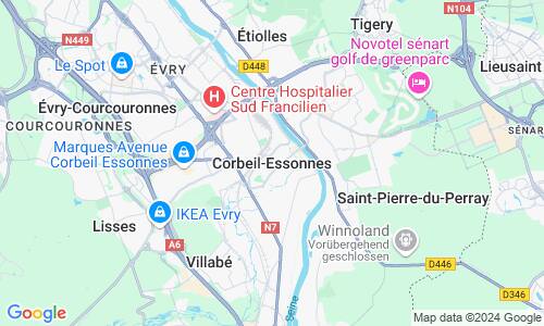 Ausschnitt der Weltkarte zu Corbeil-Essonnes
