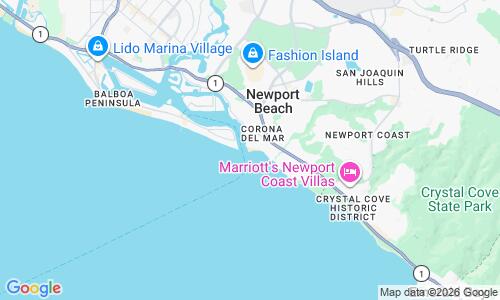 Ausschnitt der Weltkarte zu Corona del Mar State Beach