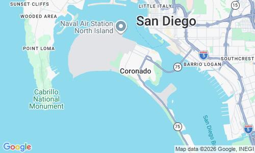 Ausschnitt der Weltkarte zu Coronado Central Beach
