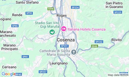 Ausschnitt der Weltkarte zu Cosenza