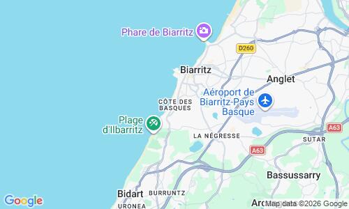 Ausschnitt der Weltkarte zu Côte des Basques
