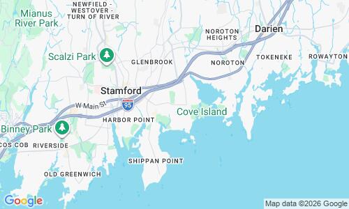 Ausschnitt der Weltkarte zu Cove Insel Strand Stamford