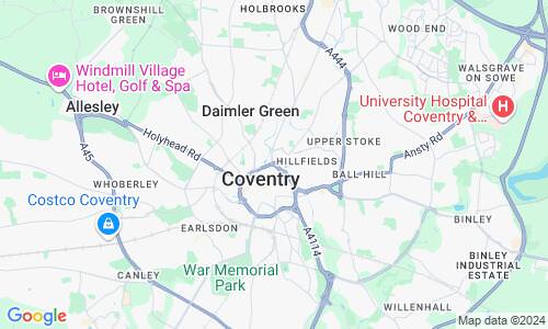 Ausschnitt der Weltkarte zu Coventry