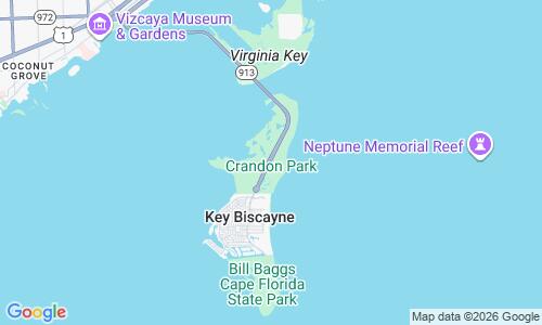 Ausschnitt der Weltkarte zu Crandon Park Beach