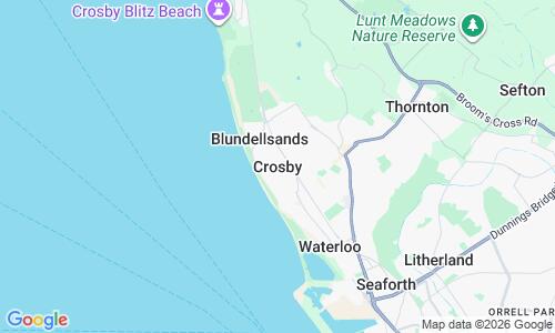 Ausschnitt der Weltkarte zu Crosby Strand